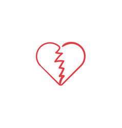 Linear Hand Drawn Broken Heart Icon Heart Two