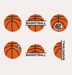 Basketball Ball Monogram Frame Silhouette