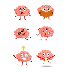 cute brain cartoon vector image