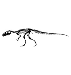 Dinosaur skeleton silhouette Royalty Free Vector Image