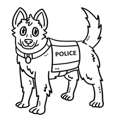 Police Dog Isolated Coloring Page For Kids