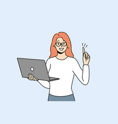 Smiling Businesswoman With Laptop Generate