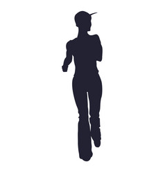 Girl Marathon Athlete Silhouette