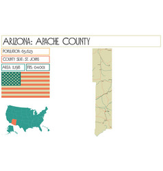 Map Of Apache County In Arizona Usa