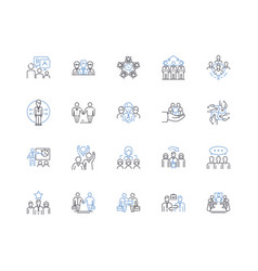 Organizational Council Line Icons Collection