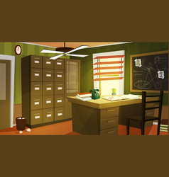 Private Detective Office Interior Cartoon