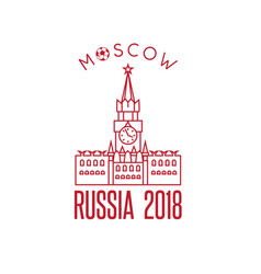 World Cup In Russia 2018 Line Art With Kremlin