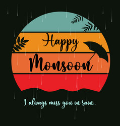 Banner Design Of Happy Monsoon