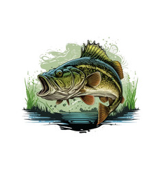 Big Bass Fish Cartoon For T Shirt