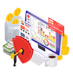 Data Protection Isometric Design Concept