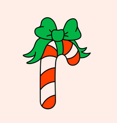 Retro Style Cartoon Candy Cane Groovy Vintage 70s