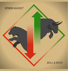 Stock Market Concept Bull Vs Bear With Up