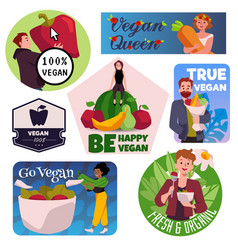 Vegan People Stickers Set