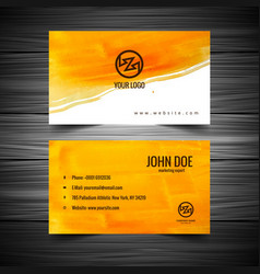 Watercolor Business Card Orange Color