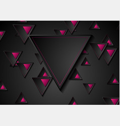 Black And Purple Triangles Abstract Geometric