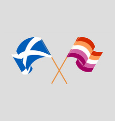 Crossed And Waving Flags Of Scotland Lesbian