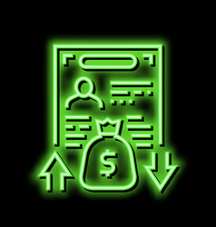 Investment Visa Neon Glow Icon