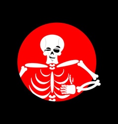 Skeleton Showing Thumbs Up Signs All Right Happy