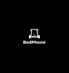 Sleep Phone Simple Logo Design With Bed