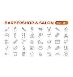 Barbershop Icons - Minimal Editable Thin Line Web