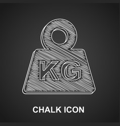 Chalk Weight Icon Isolated On Black Background