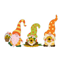 Cheerful Gnomes With Sunflower Flowers