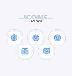 Facebook Blue Icon Pack 5 Icon Design Emotion Sad