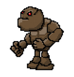 Pixel Character Golem For Games And Websites