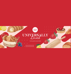 Facebook Ads Template With Pastry Day Concept