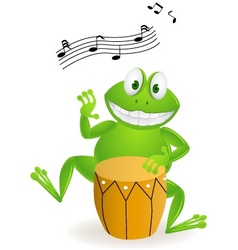 Frog Playing Drum