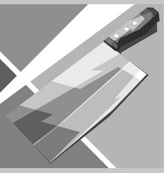 Grayscale Cool Artwork Meat Knife Design