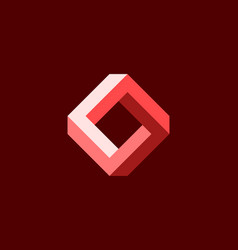 Impossible Rectangle Shape Red Infinite Rhombus