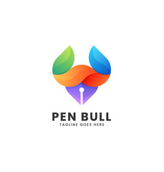 Logo Pen Bull Gradient Colorful Style