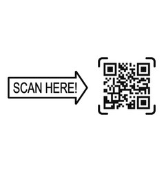 Scan Here Template With Qr Code Pictogram Quick