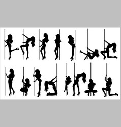 Set Silhouettes A Naked Woman