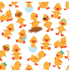 Baby Duck Seamless Pattern Cute Ducklings Kids