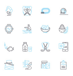 Eating Habits Linear Icons Set Nutrition Diet