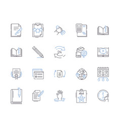 Educational Tools Outline Icons Collection School