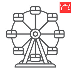 Ferris Wheel Line Icon