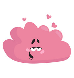 Romantic Cloud Character With Heart Sign Love