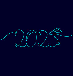 2023 New Year Single Continuous Line Art Holiday