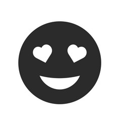 Love Heart Eyes Black Emoji Icon