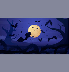 Spooky Halloween Silhouettes Forest Landscape