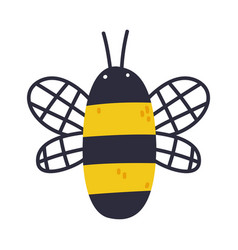 Bee With Black And Yellow Body As Creative Element