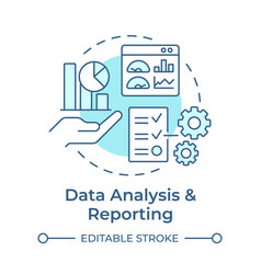 Data Analysis And Reporting Soft Blue Concept Icon