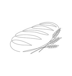 One Continuous Line Drawing Of French Baguette