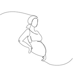 Pregnant Woman One Line Art Continuous Line