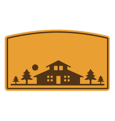 Camping Cabin House Label