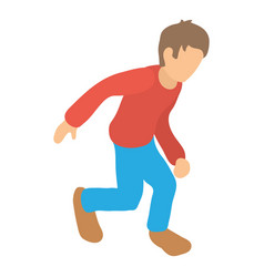 Walking Man Icon Isometric Faceless Young