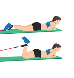 Woman Doing Prone Leg Curl Exercise Flat